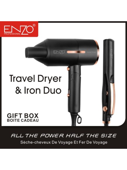 ENZO TRAVEL DRYER AND IRON DUO 